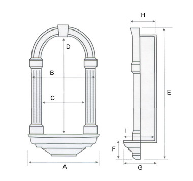 Профиль и размеры ниши из коллекции Гауди декор